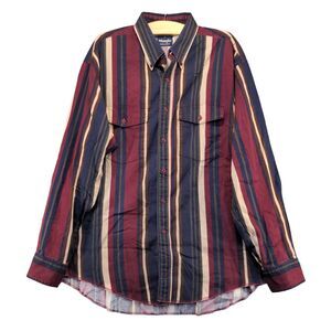 Wrangler Mens Western Series Button Up Shirt XL Long Sleeve Multi Striped Cotton